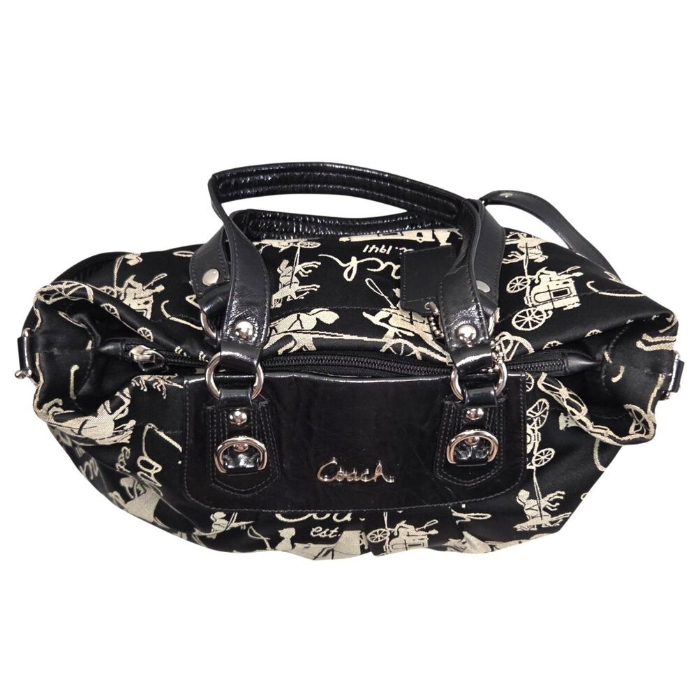 Coach Ashley F15656 Black Horse & Carriage Anniversary Satchel Handbag Purse - Picture 10 of 15